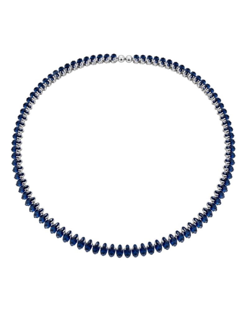 Choker Aro Folheado a Ouro 18k e Prata Com Navetes Colorido