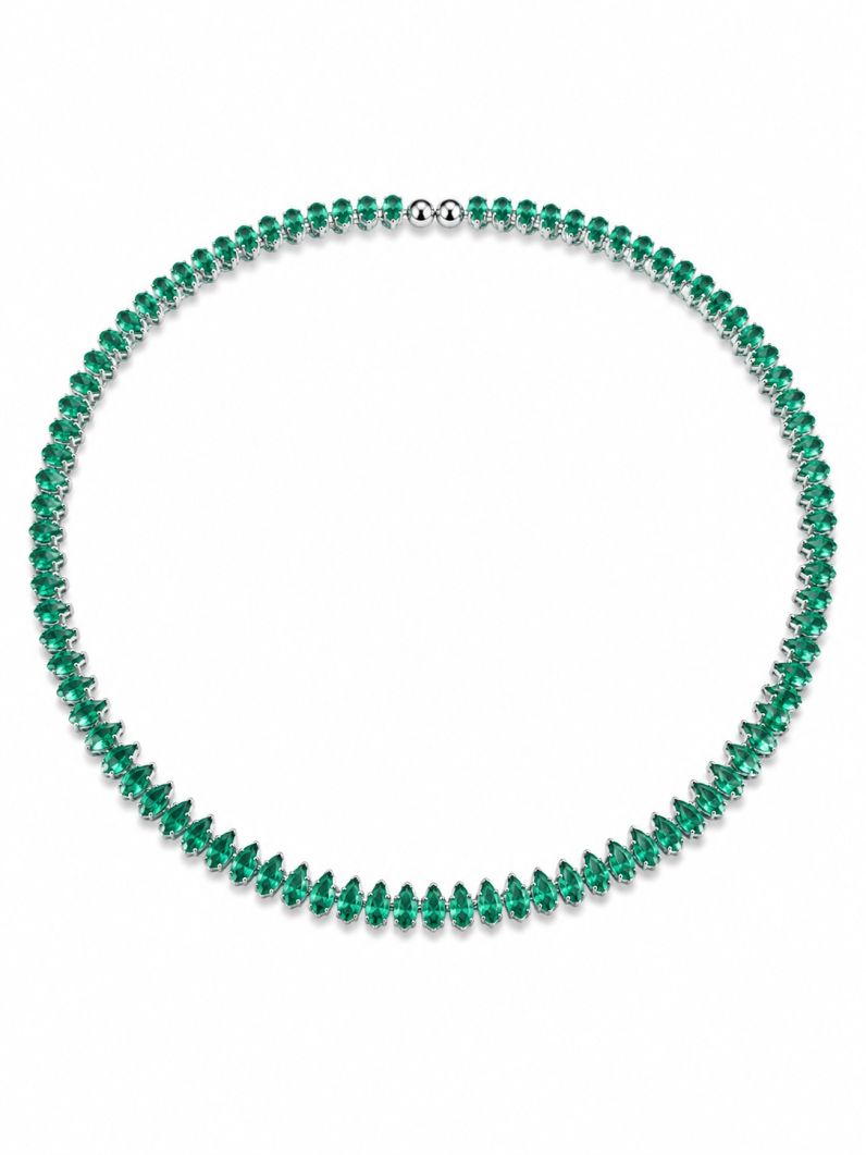 Choker Aro Folheado a Ouro 18k e Prata Com Navetes Colorido