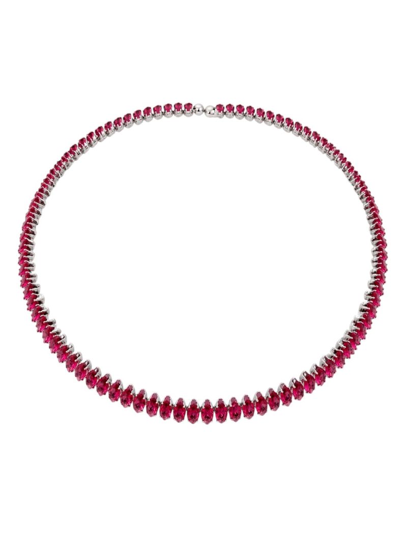 Choker Aro Folheado a Ouro 18k e Prata Com Navetes Colorido