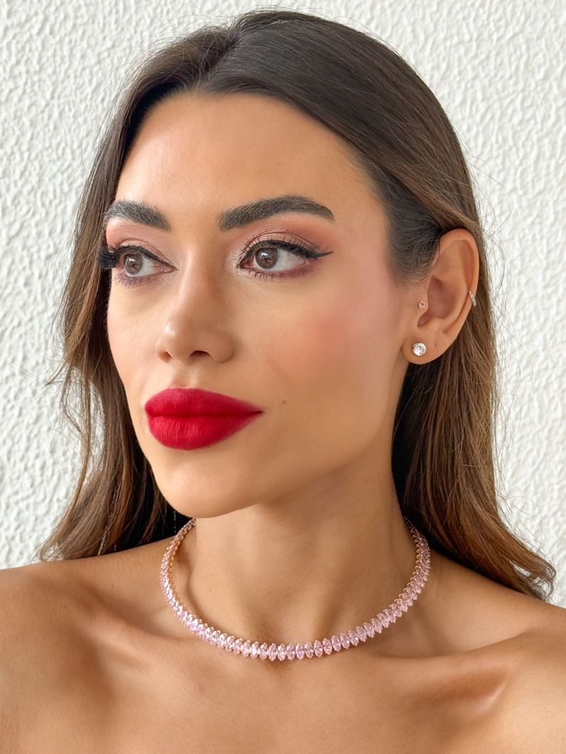 Choker Aro Folheado a Ouro 18k e Prata Com Navetes Colorido