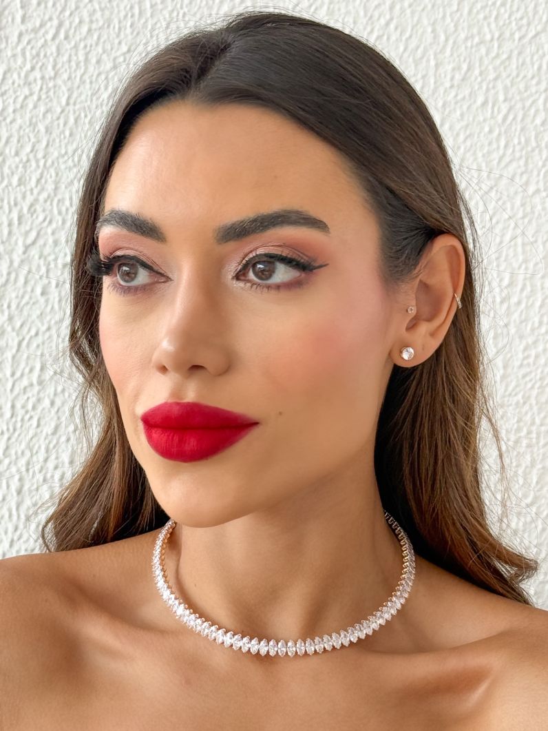Choker Aro Folheado a Ouro 18k e Prata Com Navetes Colorido