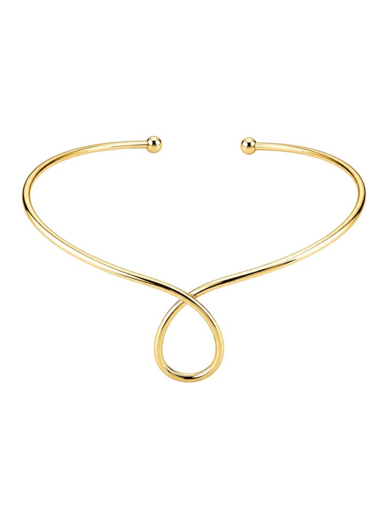 Choker Aro Folheado a Ouro 18k e Prata Design Gota