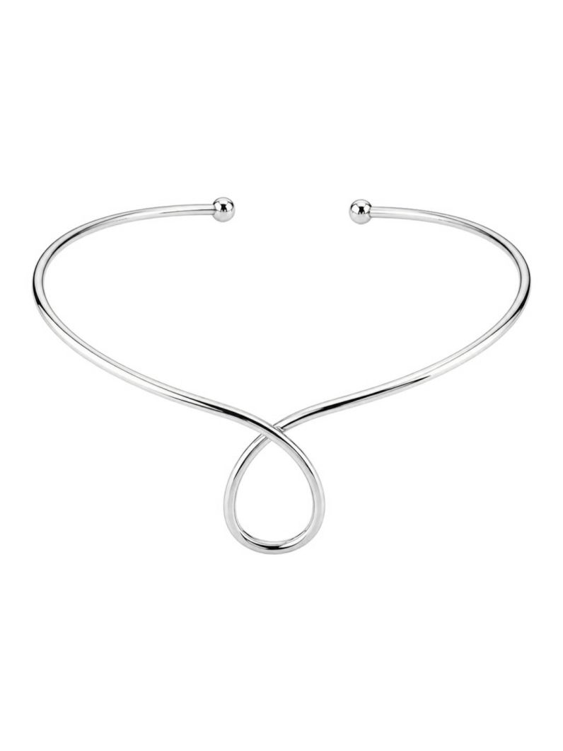 Choker Aro Folheado a Ouro 18k e Prata Design Gota