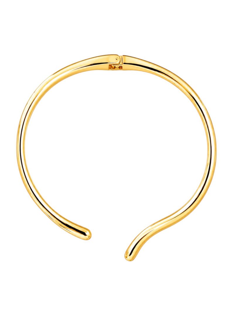 Choker Aro Folheado a Ouro 18k e Prata Design Gota Curva