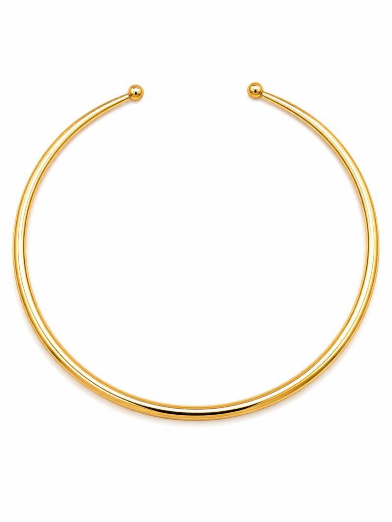 Choker Aro Folheado a Ouro 18k e Prata Design Liso