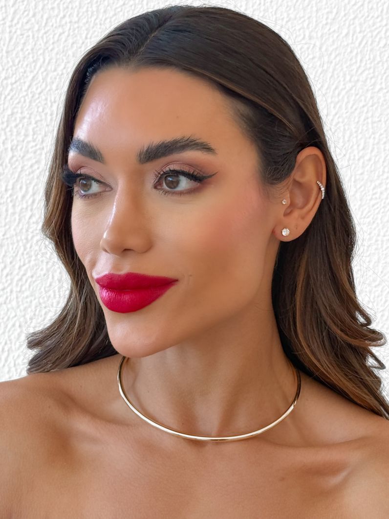Choker Aro Folheado a Ouro 18k e Prata Design Liso