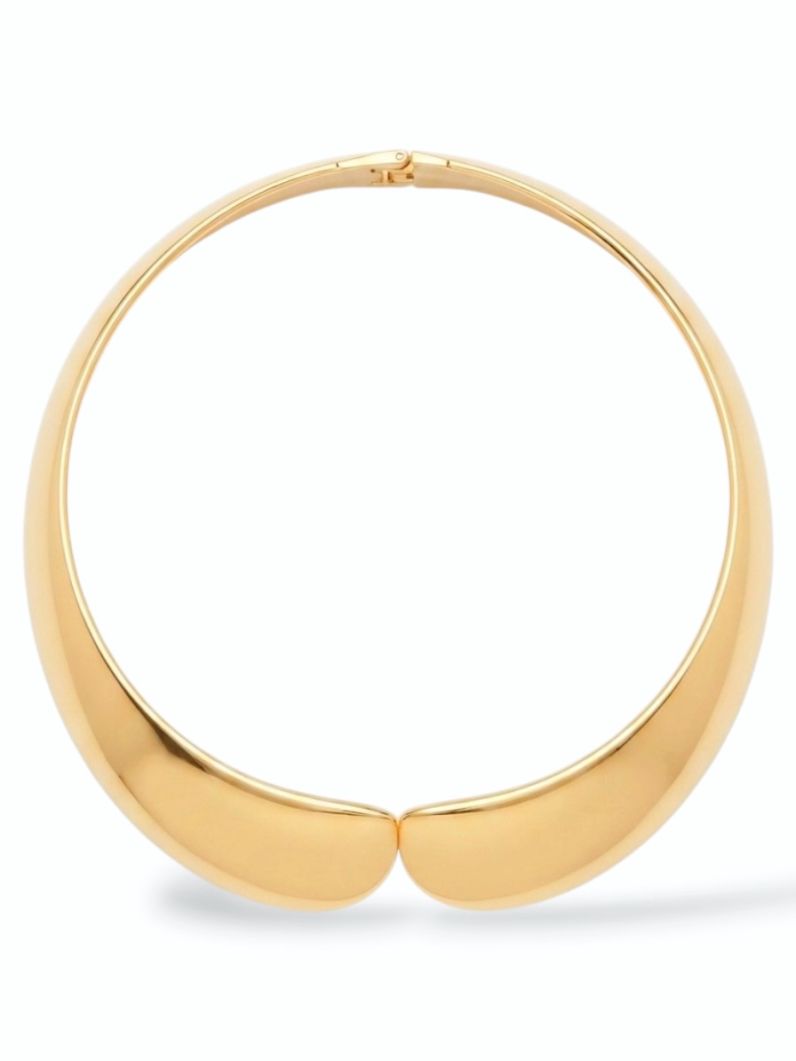Choker Aro Folheado a Ouro 18k e Prata Design Liso Moderno
