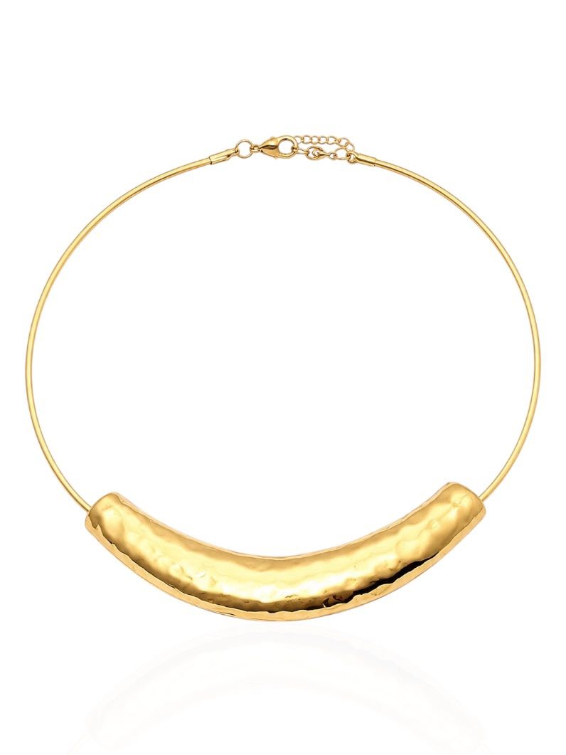 Choker Aro Folheado a Ouro 18k e Prata Design Martelado