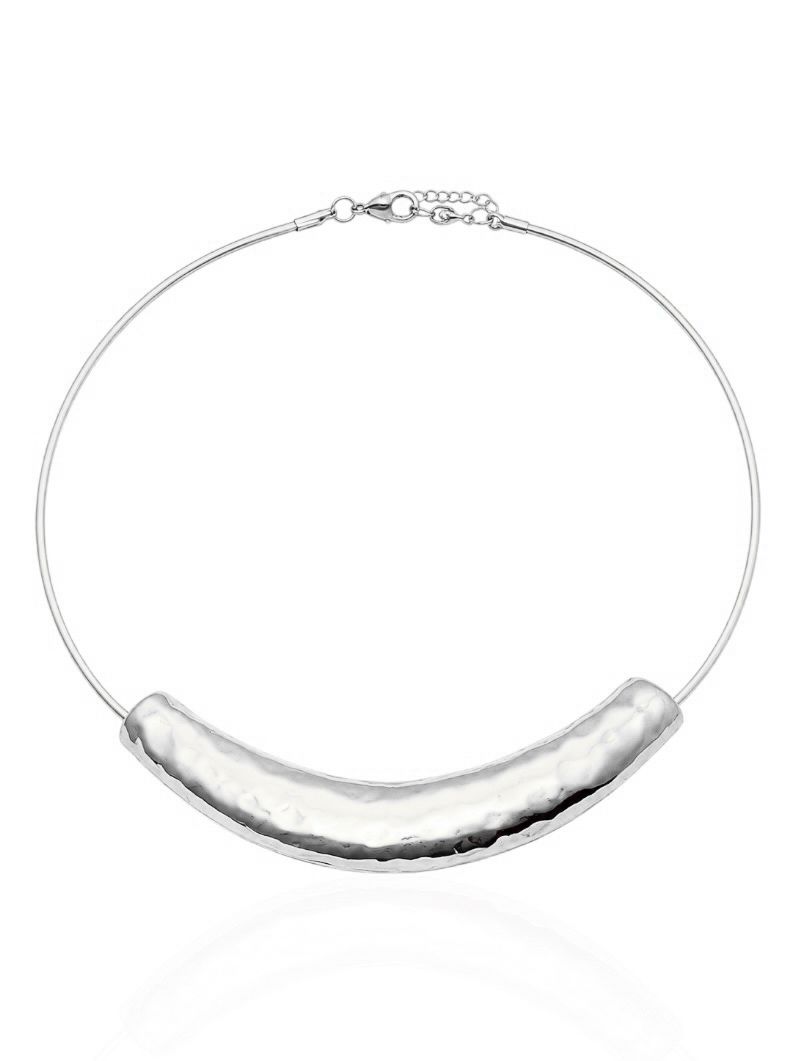 Choker Aro Folheado a Ouro 18k e Prata Design Martelado