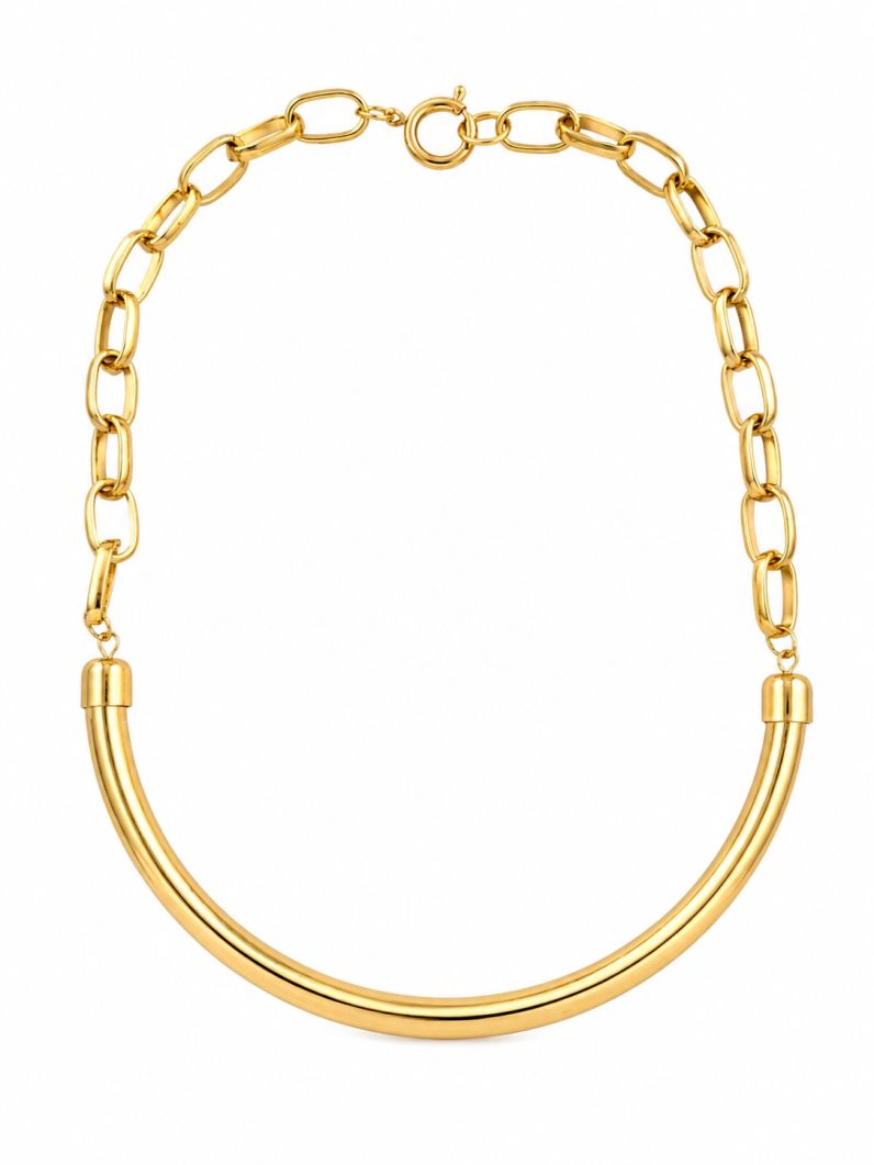 Choker Aro Folheado a Ouro 18k e Prata Design Redondo