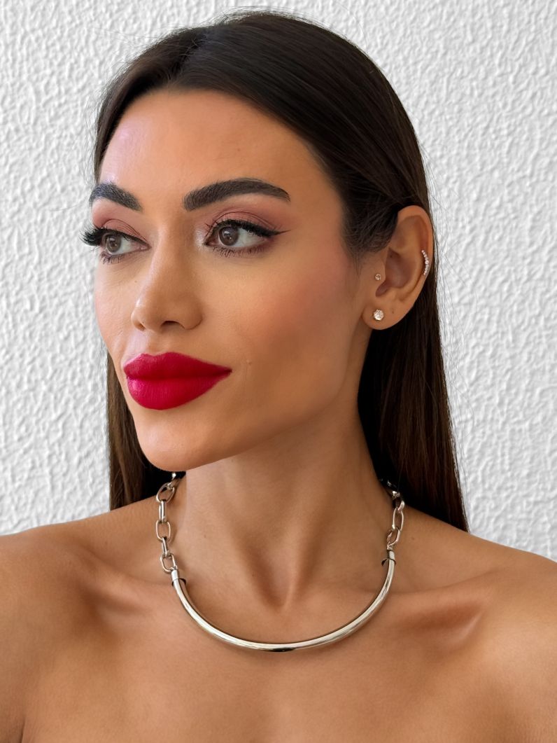 Choker Aro Folheado a Ouro 18k e Prata Design Redondo