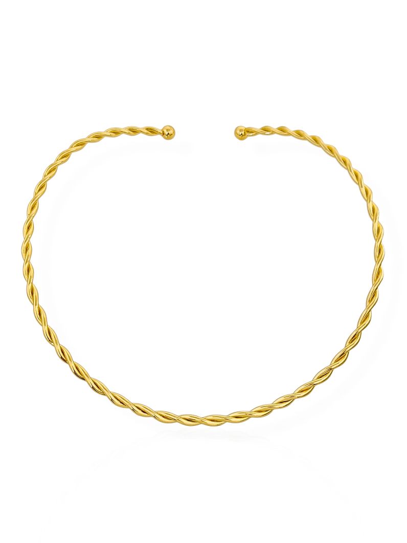 Choker Aro Folheado a Ouro 18k e Prata Design Torcido