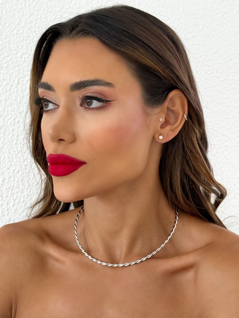 Choker Aro Folheado a Ouro 18k e Prata Design Torcido