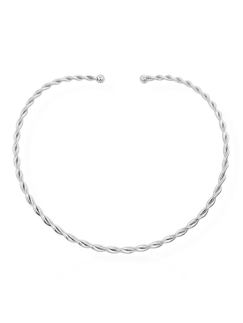 Choker Aro Folheado a Ouro 18k e Prata Design Torcido