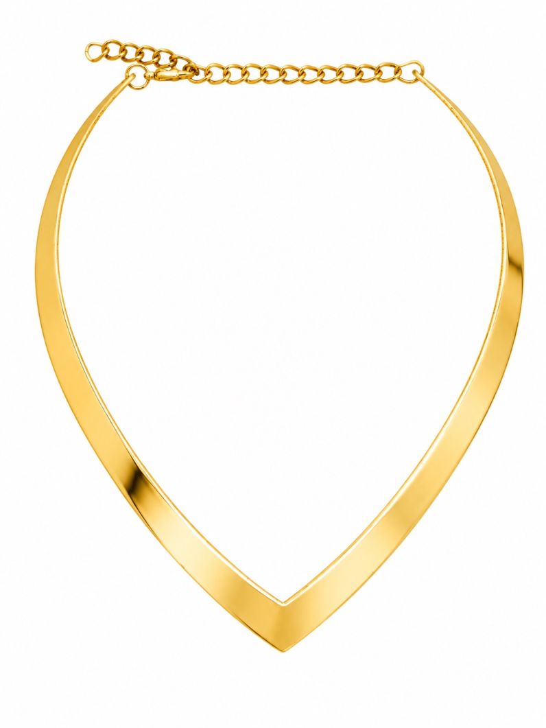 Choker Aro Folheado a Ouro 18k e Prata V Liso