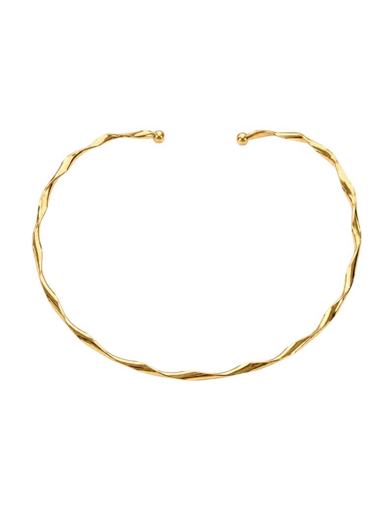 Choker Aro Folheado a Ouro 18k e Prata Torcido Liso