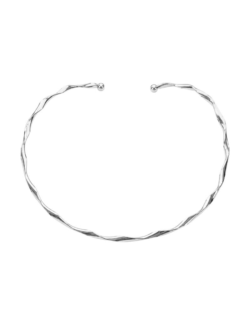 Choker Aro Folheado a Ouro 18k e Prata Torcido Liso