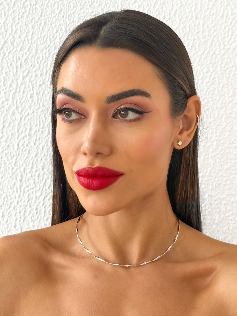 Choker Aro Folheado a Ouro 18k e Prata Torcido Liso