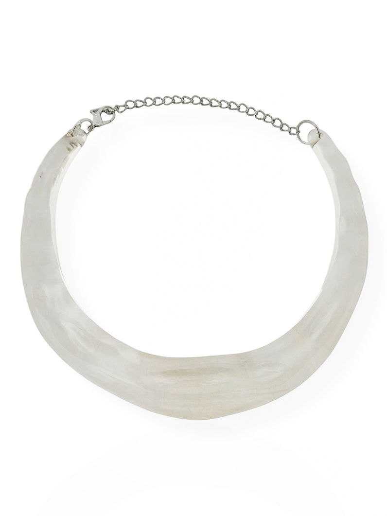 Choker Aro Folheado a Ouro 18k e Prata Transparente Martelado