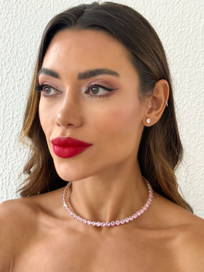 Choker Aro Folheado a Ouro 18k e Prata Zirconias Coloridas