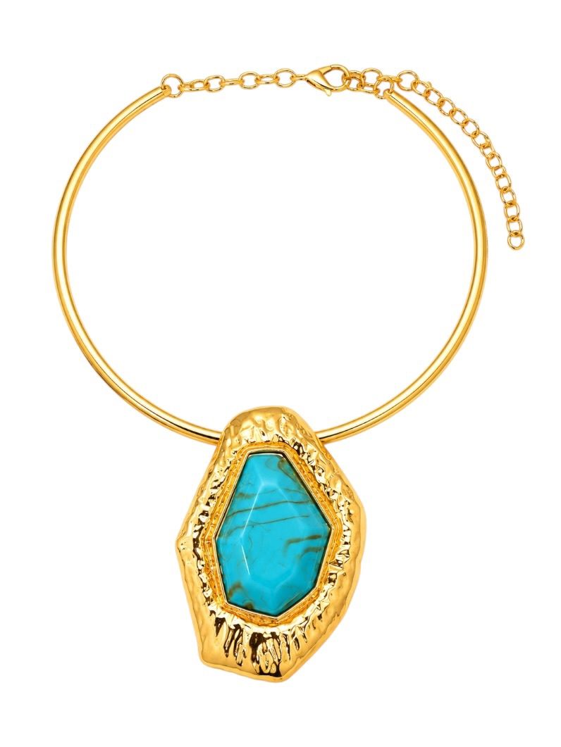 Choker Aro Folheado a Ouro 18k Forma Resinada e Martelada