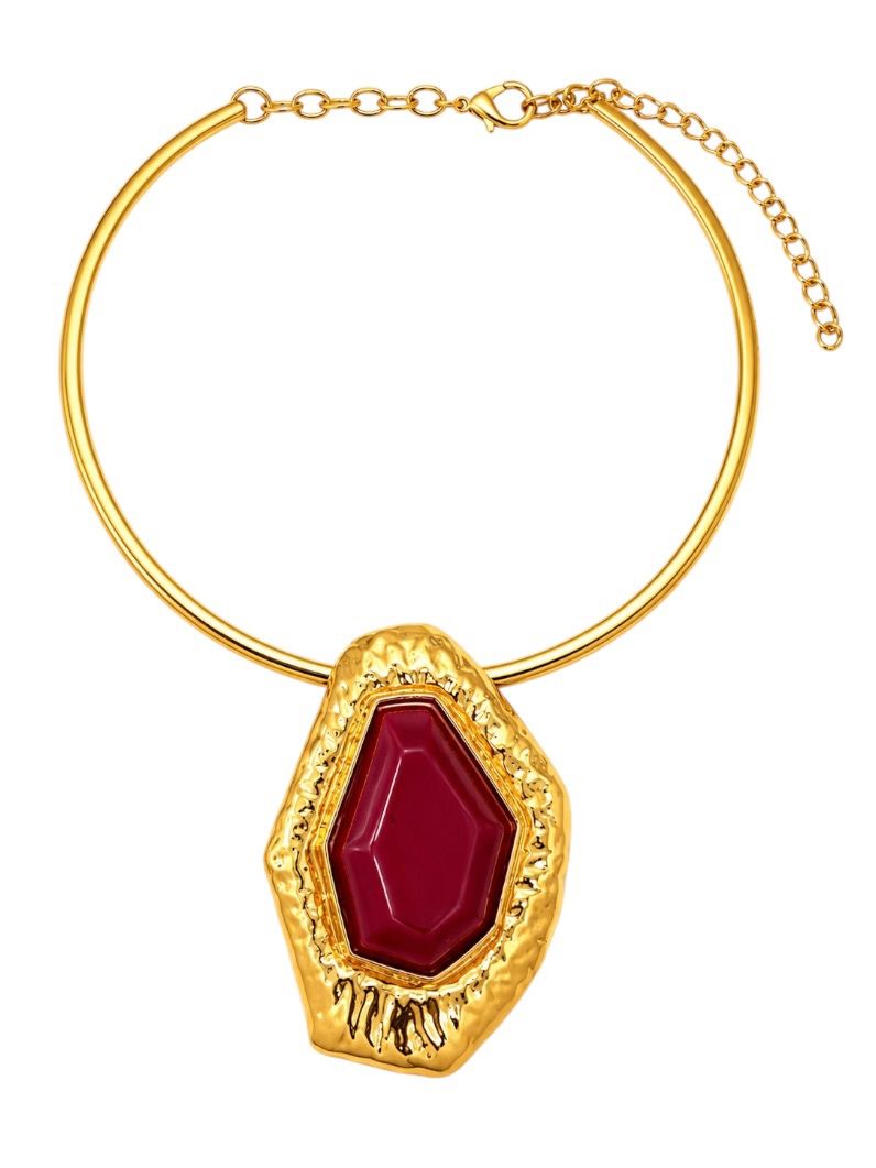 Choker Aro Folheado a Ouro 18k Forma Resinada e Martelada