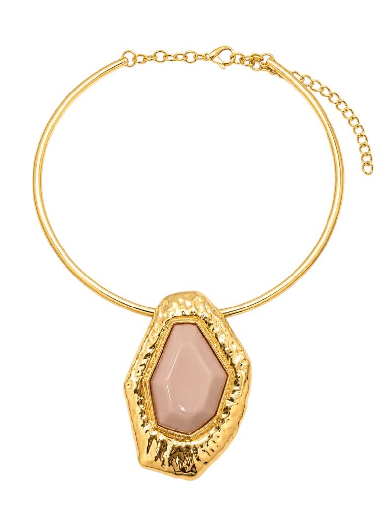 Choker Aro Folheado a Ouro 18k Forma Resinada e Martelada