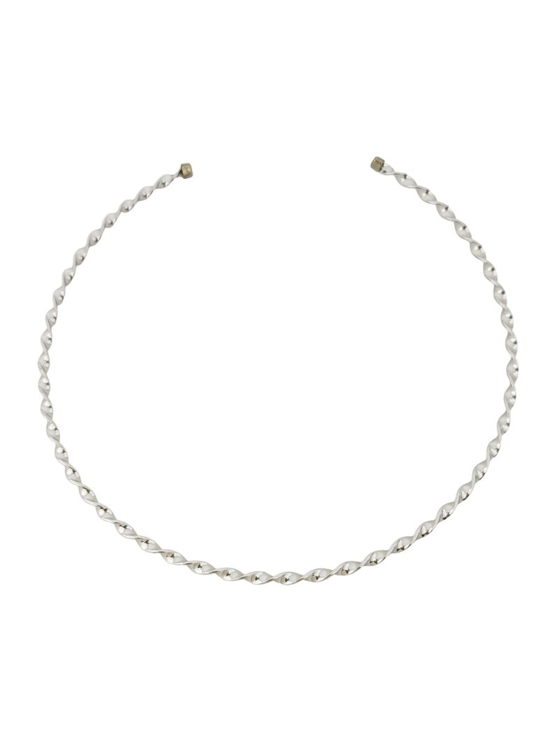 Choker Aro Folheado a Prata 925 Design Torcido