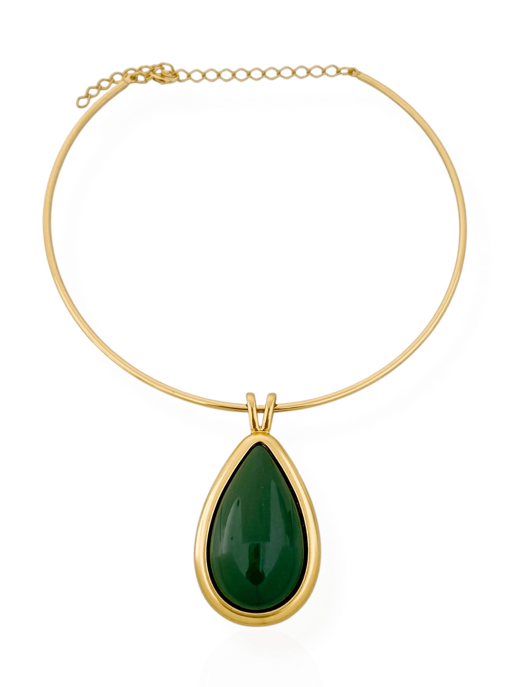 Choker Aro Semi Jóia Pingente Gota Resinada