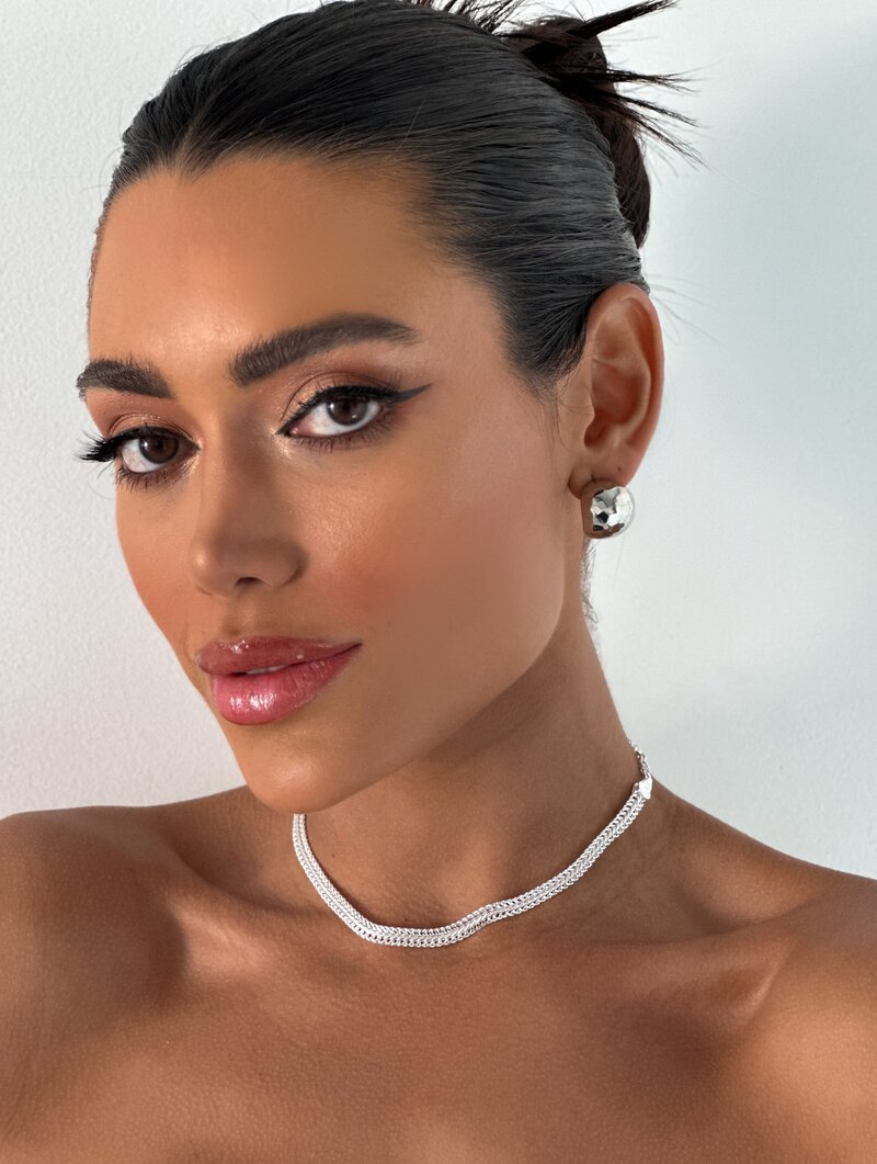 choker cordão lacraia folheado a ouro 18k, prata 925 e níquel.