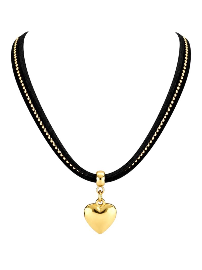 Choker Courinho Folheado a Ouro 18k Coração Liso