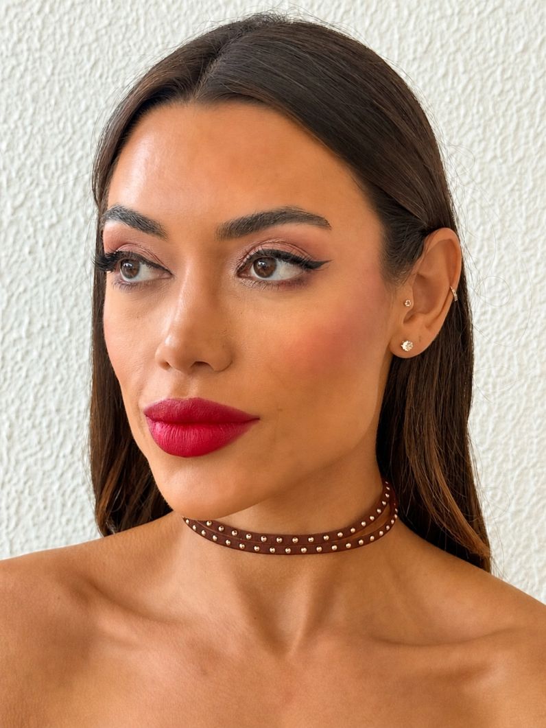 Choker Courinho Mini Bolinhas Folheado a Ouro 18k
