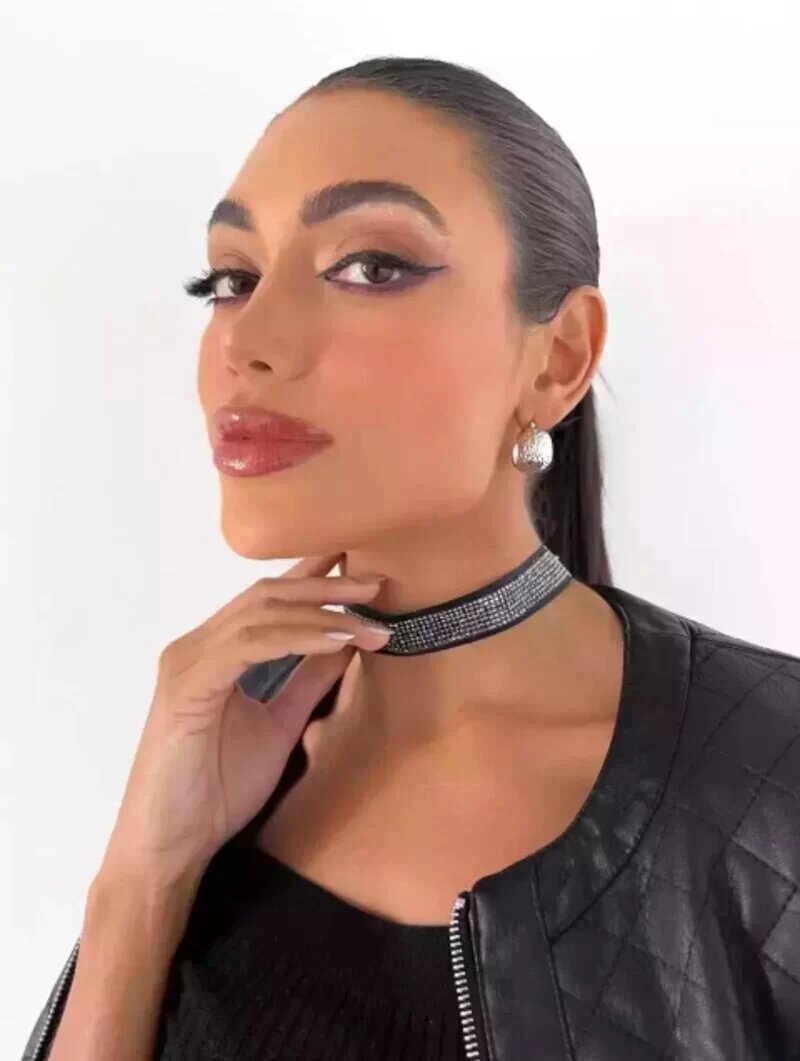CHOKER FITA CRISTAL.
