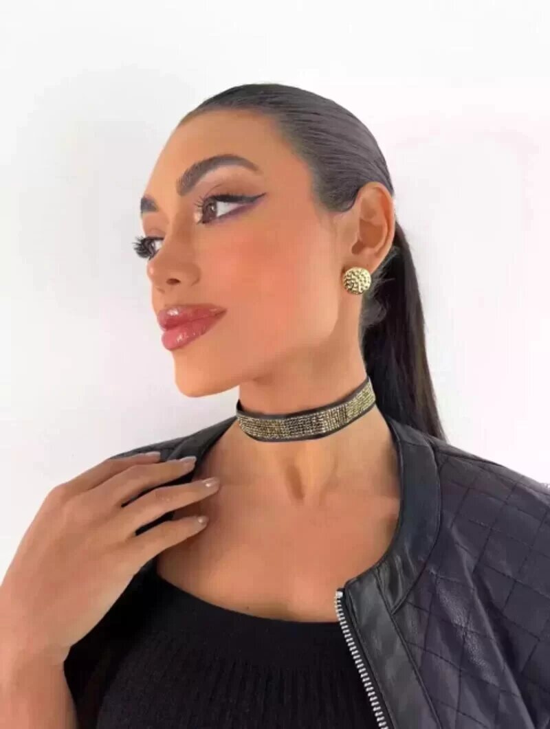 CHOKER FITA CRISTAL.