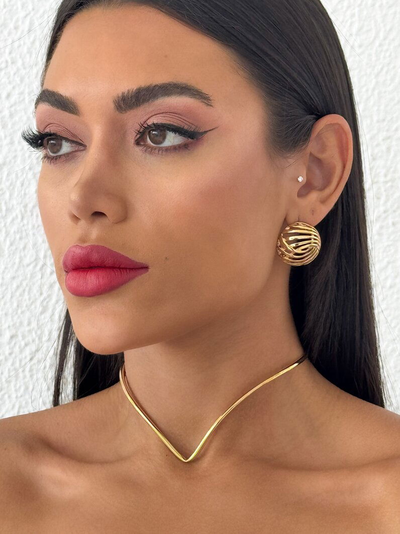 Choker Folheada a Ouro 18k e Prata 925 Aro Bella