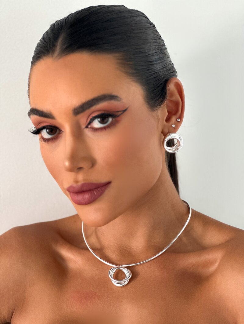 Choker Folheada a Ouro 18k e Prata 925 Aro com Detalhe Torcido