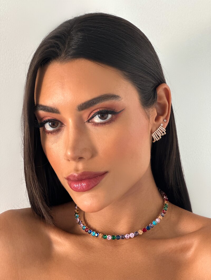 Choker Folheada a Ouro 18k e Prata Aro com Zircônias