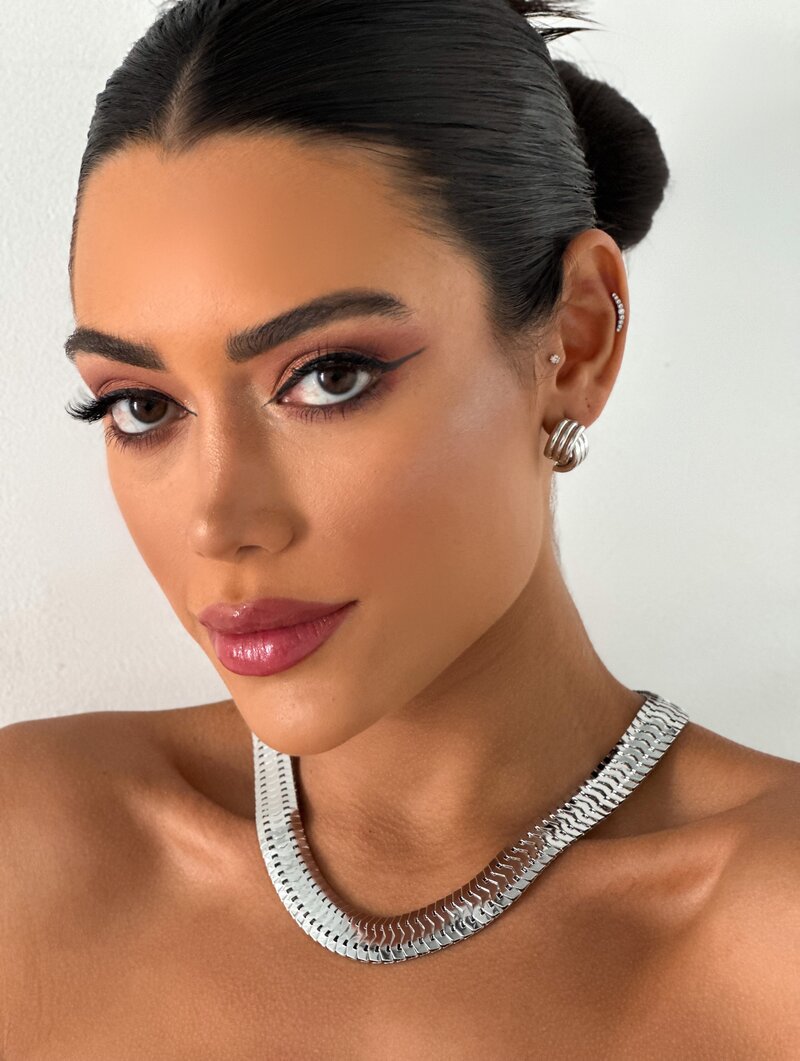 Choker Folheada a Ouro 18k e Prata Corrente Lacraia