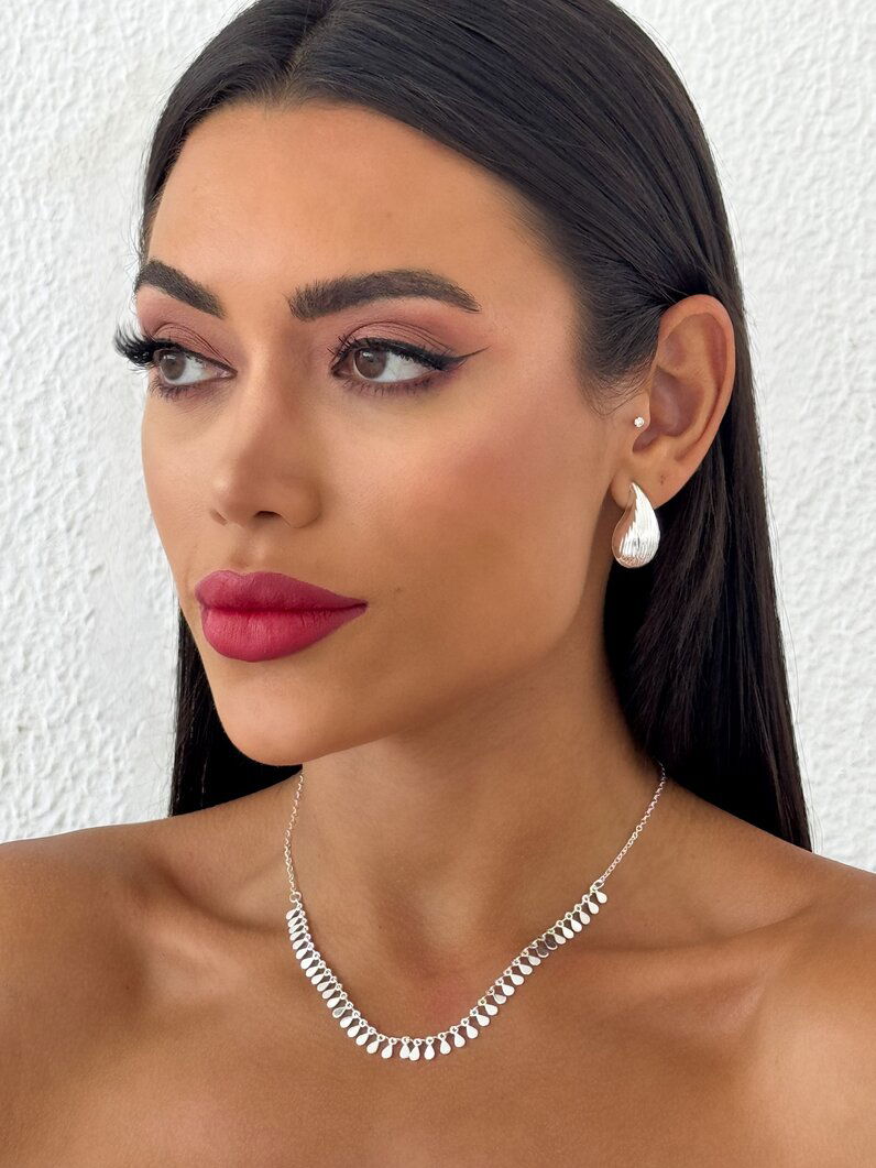 Choker Folheada a Ouro 18k e Prata Design Gotas