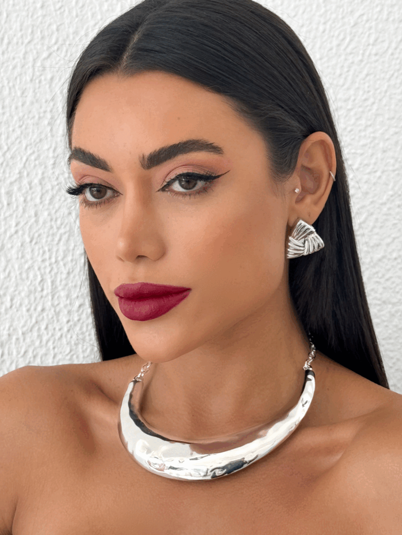 Choker Folheada a Ouro 18k e Prata Martelado