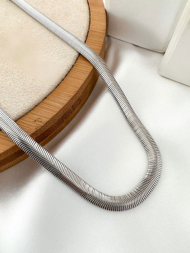 Choker Folheada Ouro 18k e Prata Malha 4MM