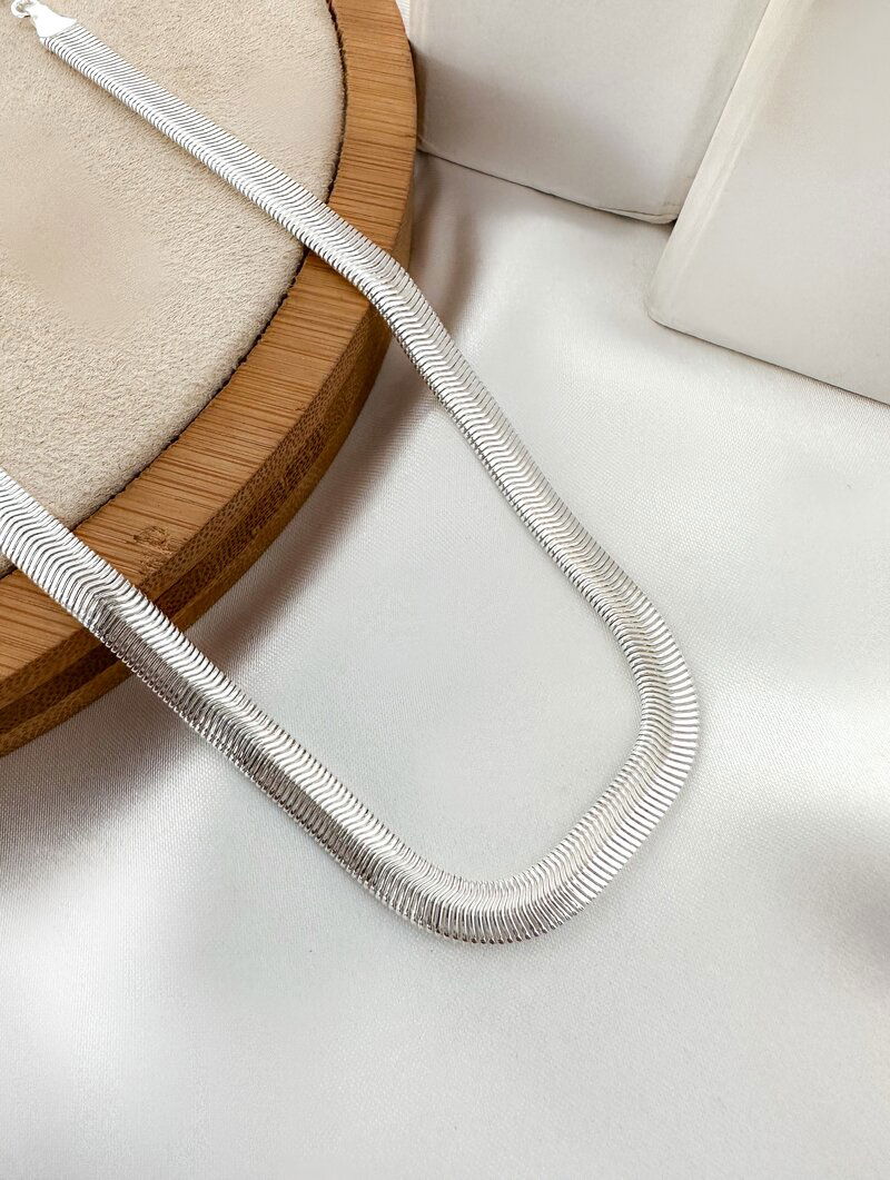 Choker Folheada Ouro 18k e Prata Malha 4MM