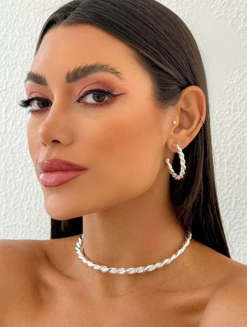 Choker Folheado a Ouro 18k a Prata Aro Torcido
