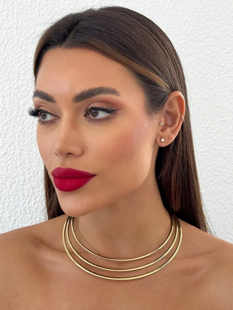 Choker Folheado a Ouro 18k e Prata 3 Fios