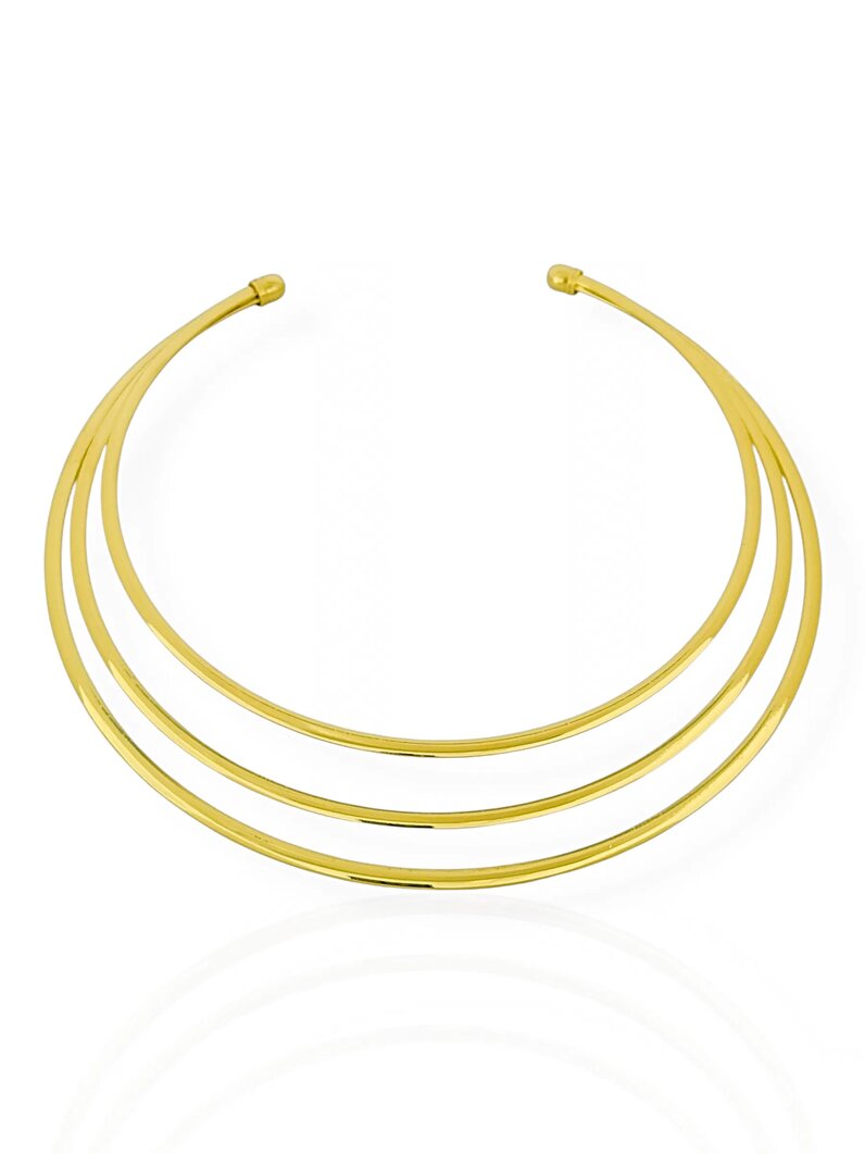 Choker Folheado a Ouro 18k e Prata 3 Fios