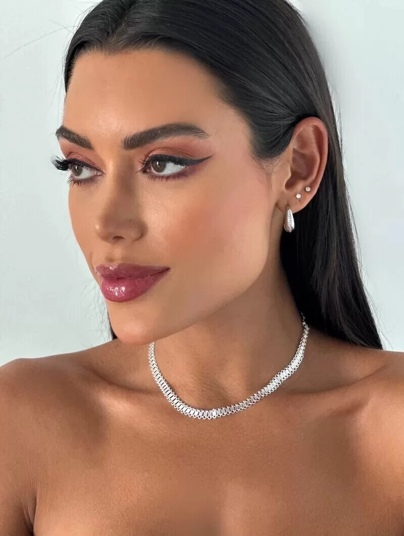 Choker Folheado a Ouro 18k e Prata 925 Design Esteira