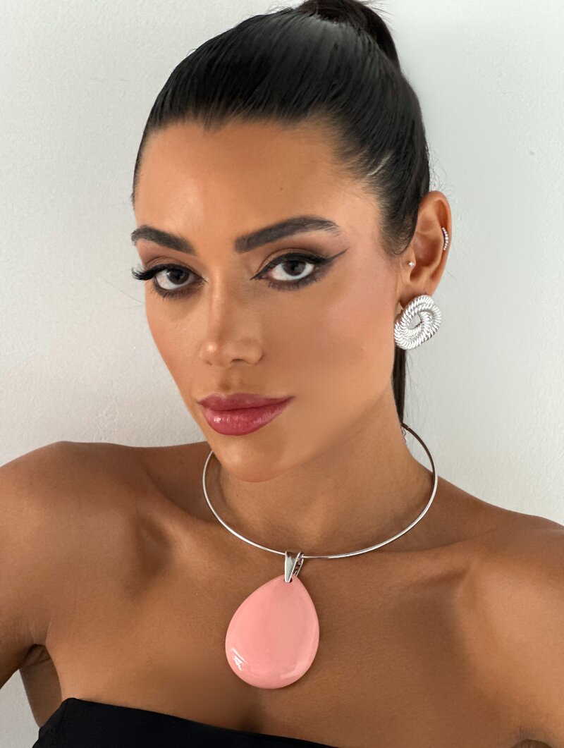 Choker Folheado a Ouro 18k e Prata Aro com Maxi Gota Resinada