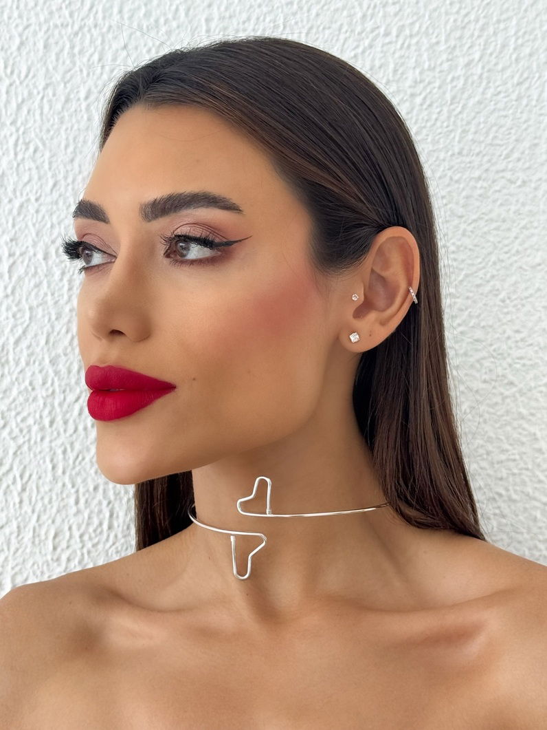 Choker Folheado a Ouro 18K e Prata Aro Coração