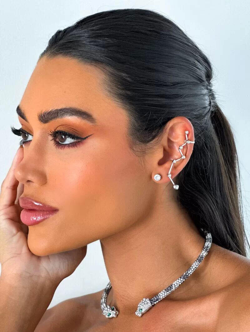 Choker Folheado a Ouro 18k e Prata Aro Cravejado Leopardo
