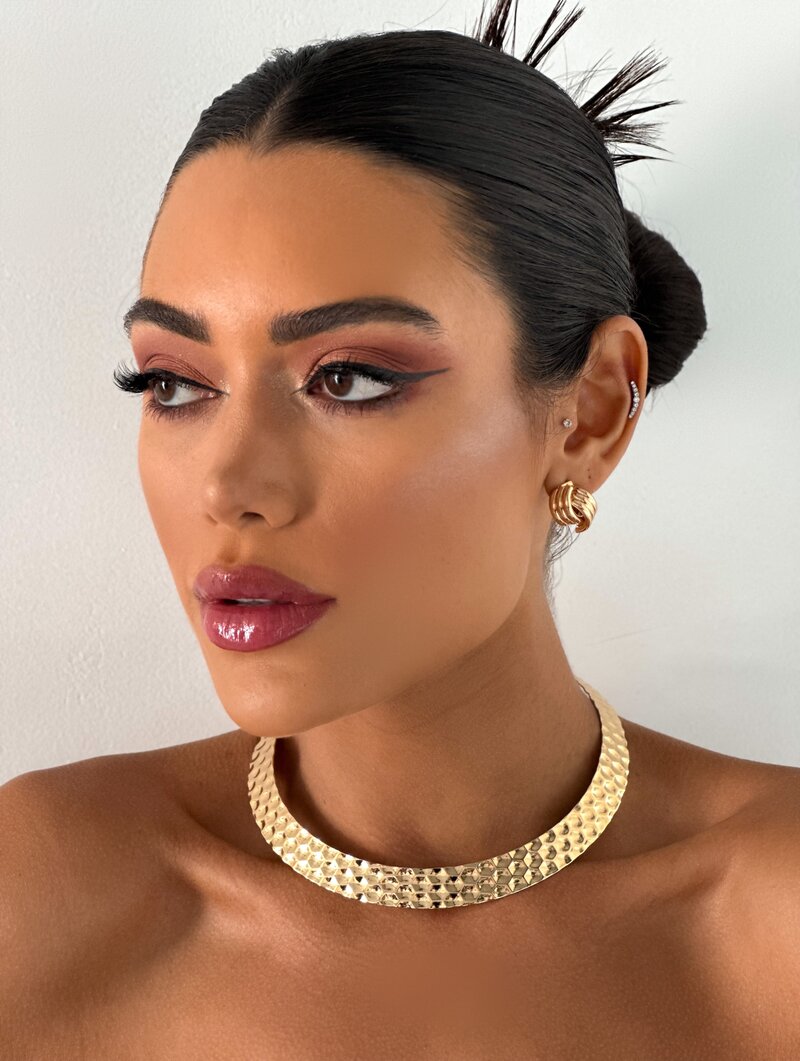 Choker Folheado a Ouro 18k e Prata Aro Martelado